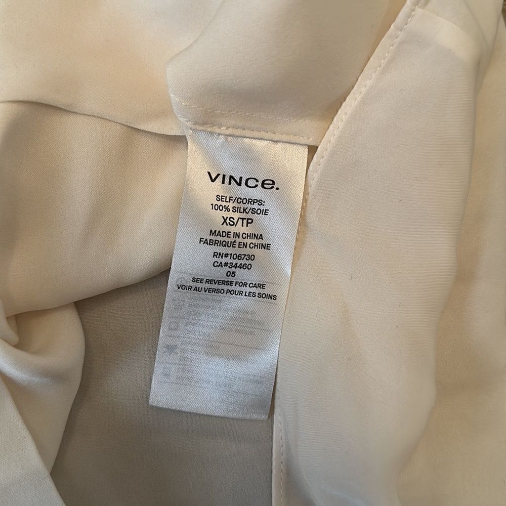 Vince XS cream Shell blouse tank NEW - Picture 3 of 4